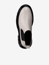 Tamaris Schwarze und cremefarbene Lederstiefeletten Tamaris