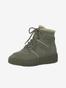 Tamaris Khakifarbene Leder-Kunstfell-Winterstiefeletten Tamaris