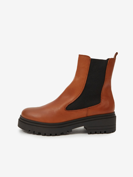 Ojju Braune Lederstiefeletten für Damen OJJU