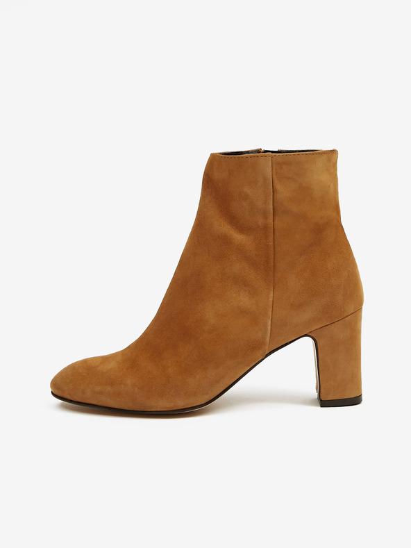 Ojju Braune Wildleder-Stiefeletten mit Absatz OJJU