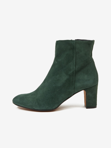 Ojju Dunkelgrüne Wildlederstiefeletten mit Absatz OJJU