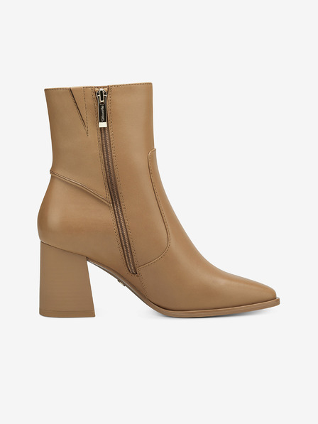 Tamaris Hellbraune Lederstiefeletten mit Absatz Tamaris