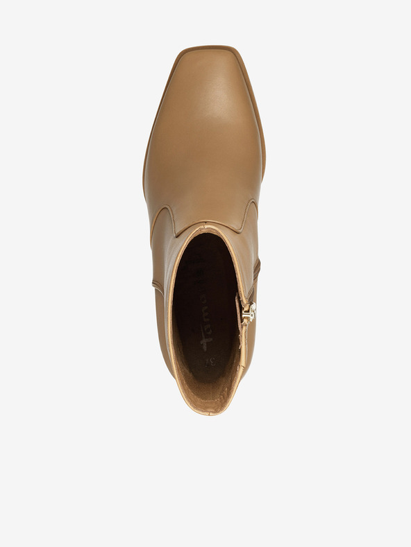 Tamaris Hellbraune Lederstiefeletten mit Absatz Tamaris