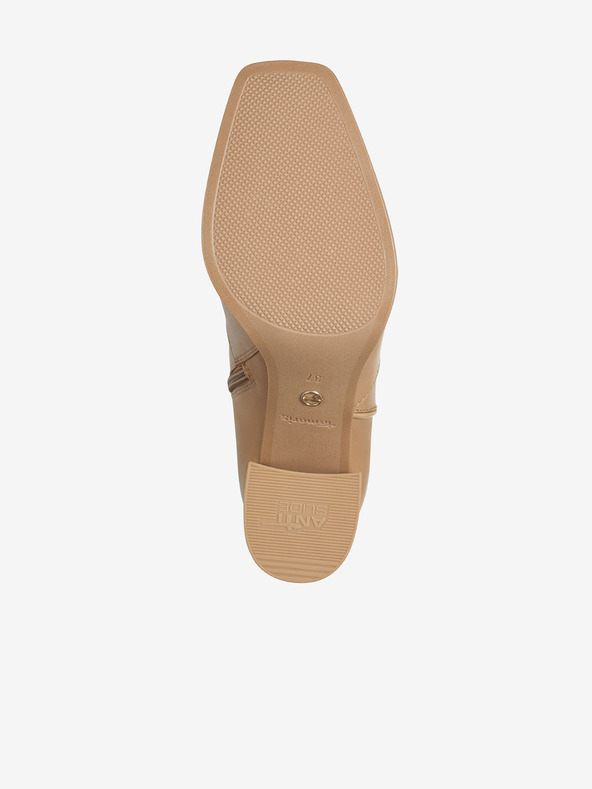 Tamaris Hellbraune Lederstiefeletten mit Absatz Tamaris