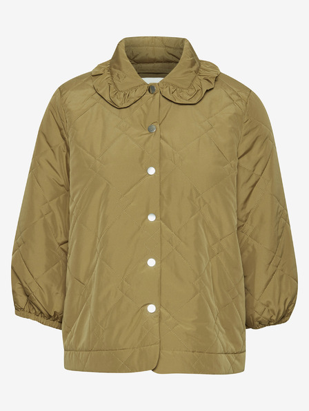 ICHI Khakifarbene gesteppte Hemdjacke ICHI