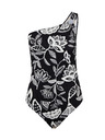 Orsay Weißer und schwarzer Damen-Body mit Blumenmuster ORSAY