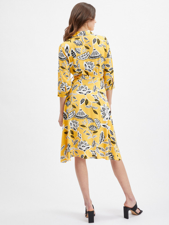 Orsay Gelbes geblümtes Damenkleid ORSAY