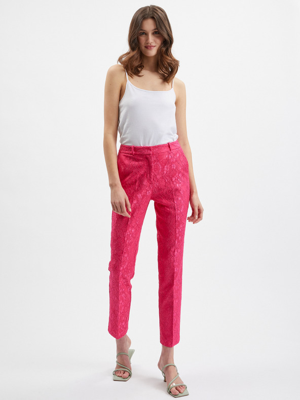 Orsay Rosa gemusterte Damen-Cropped-Hose ORSAY