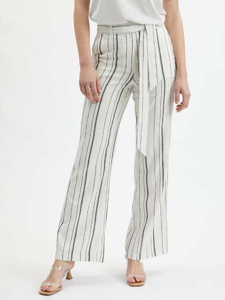 Orsay Weiße gestreifte Damen-Leinenhose ORSAY