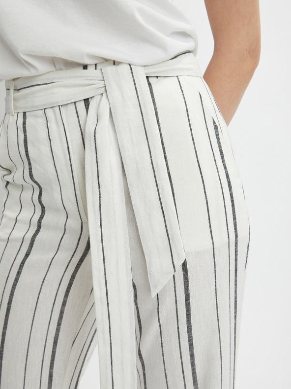 Orsay Weiße gestreifte Damen-Leinenhose ORSAY