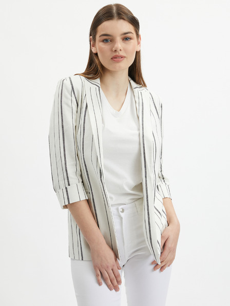 Orsay Weißes gestreiftes Leinenblazer für Damen von ORSAY