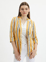 Orsay Orangefarbene gestreifte Damen-Leinenjacke ORSAY