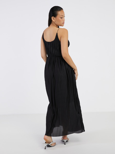 ONLY Schwarzes plissiertes Damen-Maxikleid ONLY Elema