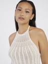 ONLY Cremefarbenes gemustertes Damen-Strick-Tank-Top ONLY Freja