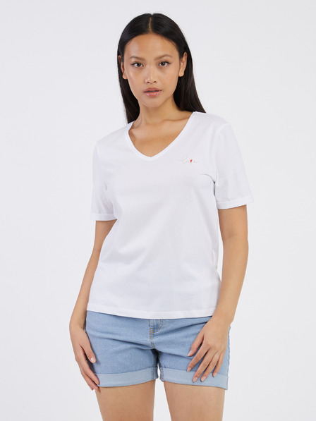 Pieces Weißes Damen-T-Shirt Pieces Fawna