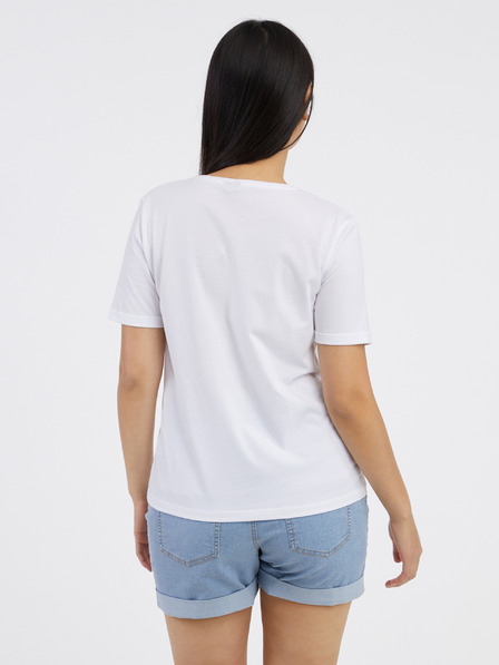Pieces Weißes Damen-T-Shirt Pieces Fawna
