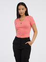 Noisy May Korallfarbenes Damen-Basic-Shirt Noisy May Maya
