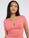 Noisy May Korallfarbenes Damen-Basic-Shirt Noisy May Maya