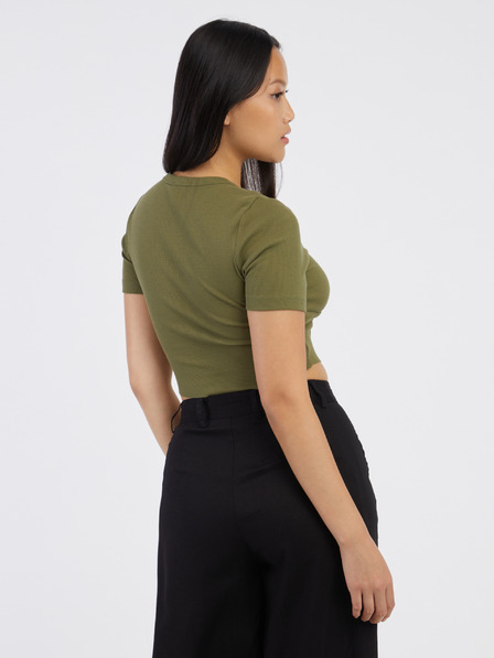 ONLY Khakifarbenes Damen-Crop-Top ONLY Lola