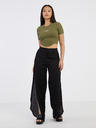 ONLY Khakifarbenes Damen-Crop-Top ONLY Lola