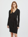 Vila Schwarzes geripptes Pulloverkleid für Frauen VILA Ril