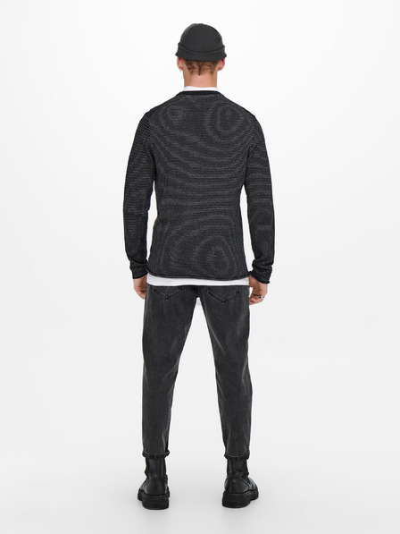 ONLY & SONS Dunkelblauer gerippter Pullover ONLY & SONS Niguel