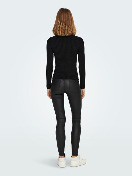 Jacqueline de Yong Schwarzer gerippter Damenpullover JDY Magda