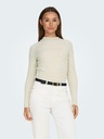 Jacqueline de Yong Cremefarbener gerippter Damenpullover JDY Magda