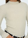 Jacqueline de Yong Cremefarbener gerippter Damenpullover JDY Magda