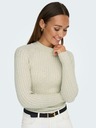 Jacqueline de Yong Cremefarbener gerippter Damenpullover JDY Magda