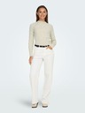 Jacqueline de Yong Cremefarbener gerippter Damenpullover JDY Magda