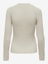 Jacqueline de Yong Cremefarbener gerippter Damenpullover JDY Magda