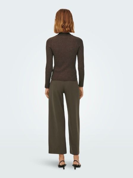 Jacqueline de Yong Brauner JDY Magda Damen Pullover mit Rippenmuster