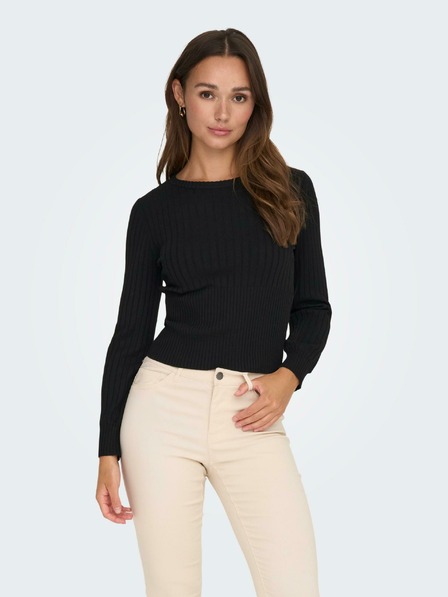 Jacqueline de Yong Schwarzer Damen-Rippenpullover JDY Prime