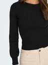 Jacqueline de Yong Schwarzer Damen-Rippenpullover JDY Prime