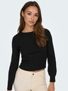 Jacqueline de Yong Schwarzer Damen-Rippenpullover JDY Prime