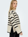 ONLY Schwarz-beige gestreifter Damenpullover ONLY Sia