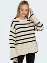 ONLY Schwarz-beige gestreifter Damenpullover ONLY Sia