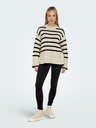 ONLY Schwarz-beige gestreifter Damenpullover ONLY Sia