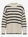 ONLY Schwarz-beige gestreifter Damenpullover ONLY Sia