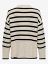 ONLY Schwarz-beige gestreifter Damenpullover ONLY Sia