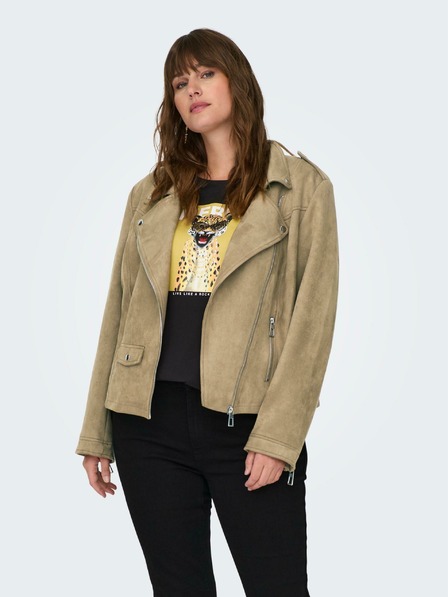 ONLY CARMAKOMA Hellbraune Damen-Wildlederjacke ONLY CARMAKOMA Scootie