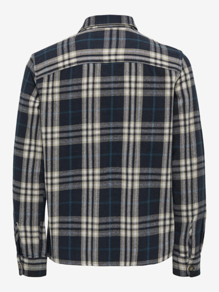 ONLY & SONS Beige-blaues Herren ONLY & SONS Scott Flanellhemd mit Karomuster