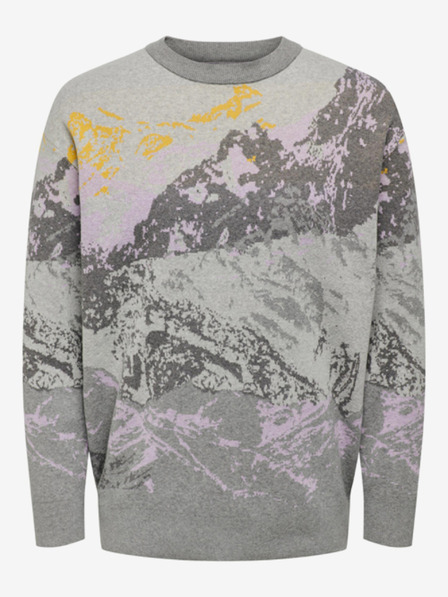 ONLY & SONS Grauer Herren Pullover mit Muster ONLY & SONS Maxin