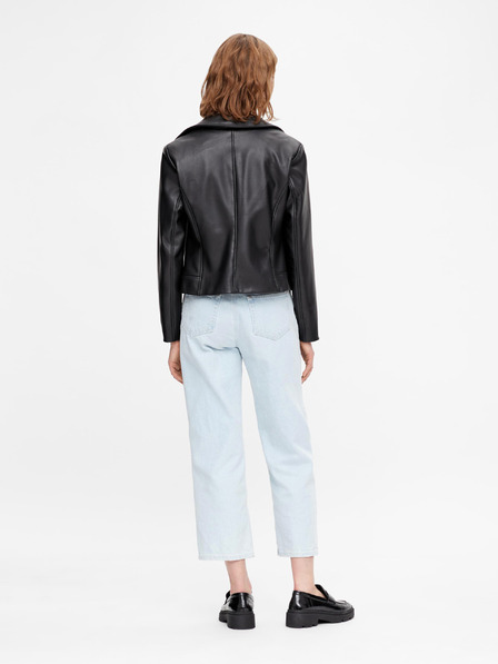 Pieces Schwarze Damen-Lederjacke Pieces Fioa