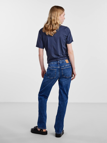 Pieces Blaue Straight Fit Damenjeans Pieces Kesia