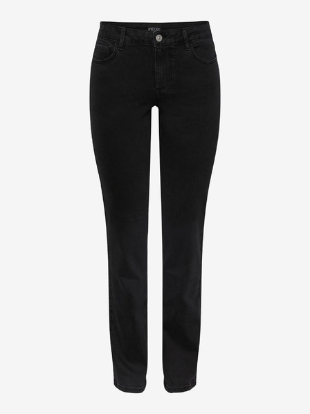 Pieces Schwarze Straight Fit Jeans für Damen Pieces Kesia
