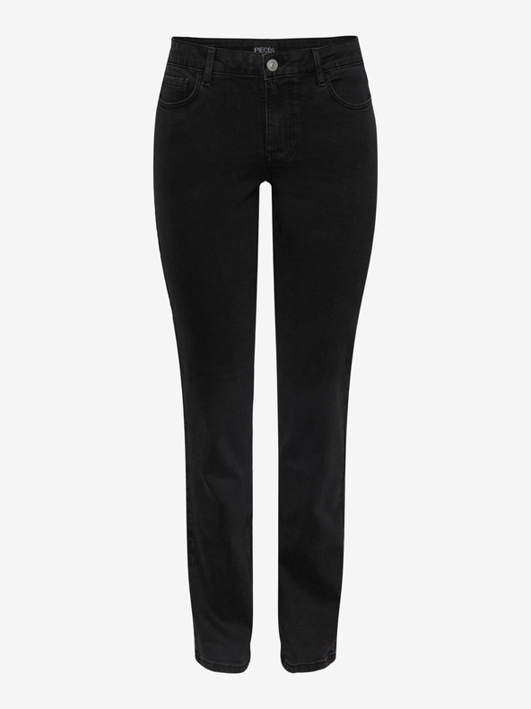 Pieces Schwarze Straight Fit Jeans für Damen Pieces Kesia