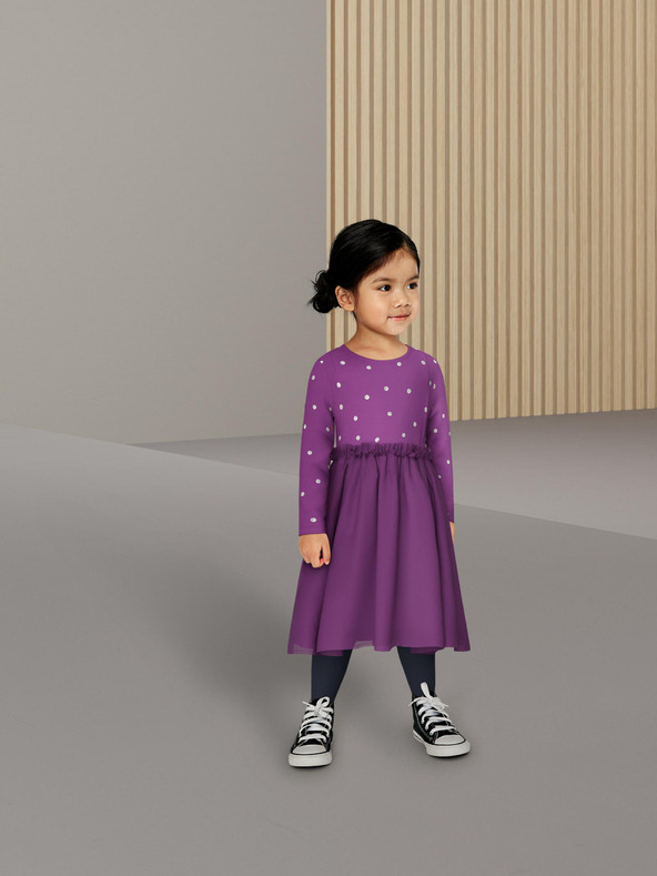 name it Lila gepunktetes Kleid für Mädchen name it Ofelia
