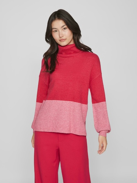 Vila Dunkelrosa Rollkragenpullover für Damen VILA Ril